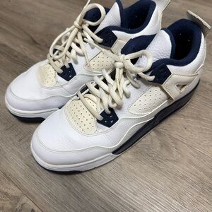 Jordan Kids White and Navy Sneakers
